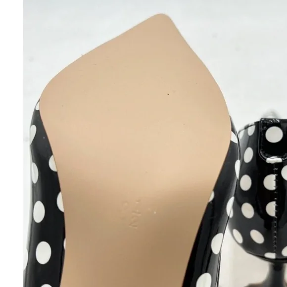 YDN Black White Polka Dot Pointed Toe pump Heels - Picture 6 of 7